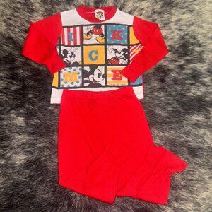 Vintage Waly Disney Co. Mickey Mouse 1984 Pajamas Toddler Size 24M 2T T19